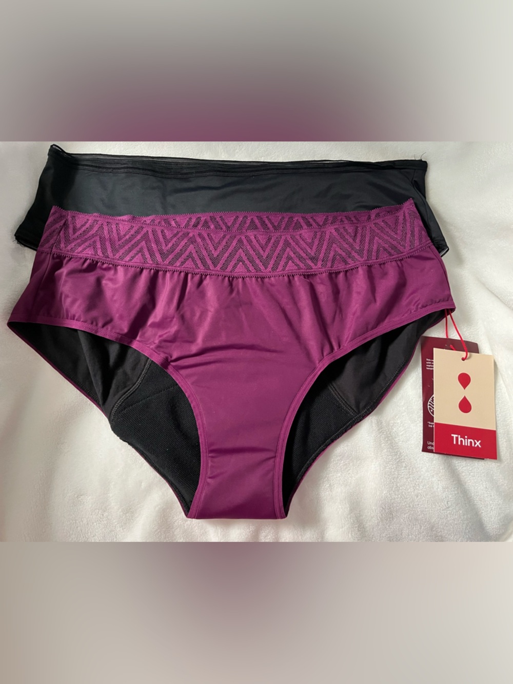 Thinx Pink and Black Cheeky & Super Period Underwear Set